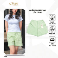 Quần Short Nữ Kaki Xanh Bơ Lưng Thun Co Giãn TH26 Cạp Thấp Tôn Dáng Women