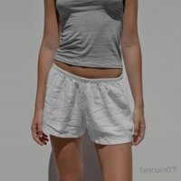 Quần Short Nữ Lounge Màu Trơn / Sọc Co Giãn Eo Quần Short Mini Quần Short Mùa Hè Thường Ngày