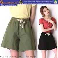 Quần short nữ lưng cao lanh pha bông pha bông quần short big size nữ GLQ114 Cuocsongvang