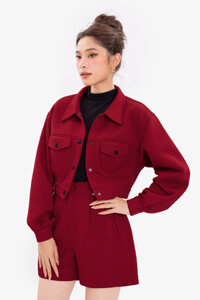 Quần short nữ lưng cao màu đỏ