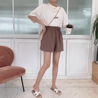 Quần short nữ lưng thun nhiều màu CRQ029 - Xám