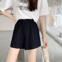 Quần short nữ lưng thun vải thun bigsize màu đen CRQ31 - Đen