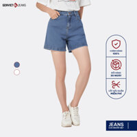 Quần Short Nữ Ngắn GENVIET JEANS Chất Liệu Denim Dáng A Cạp Cao, Trẻ Trung, Hiện Đại  TQ428J8708