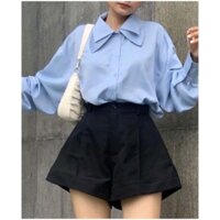 Quần Short Nữ Ống Rộng Cạp Cao m610