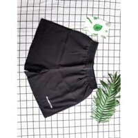 Quần short nữ ống rộng lưng cao mặc ở nhà Doloxi cạp chun vải đũi Q054 - ĐEN,M