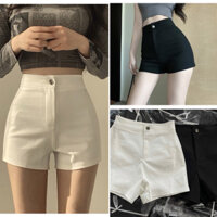 Quần short nữ, Quần short đùi kaki co giãn 3 màu cạp cao tôn dáng lưng ôm body ullzang