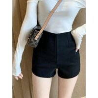quần short nữ quần sóc bò nữ Quần short đen âu phục xuân thu nữ quần ống đứng hot girl cạp cao siêu gầy mặc trong ôm sát bên ngoài co giãn