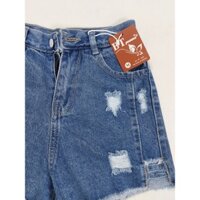 Quần short nữ, short jean cạp cao, cách điệu xẻ 2 bên
