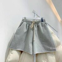 Quần short nữ vải thun cotton da cá unisex thể thao cao cấp ống rộng bigsize mặc nhà ngủ thời trang hàn quốc đẹp TRƠN FR - - XÁM,XL56-70kg,1m65-1m8
