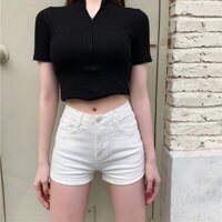 Quần Short Nữ (Vận Chuyển Từ Hà Nội) Phụ Nữ Mùa Hè Trắng Mỏng Eo Cao Denim Quần Short 345