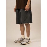 Quần short rộng thùng thình thêu chỉ Hasselblad, màu sắc đồng nhất, phong cách Nhật Bản mùa hè UNDIHARE 24SS, giặt nước.