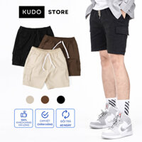 Quần Short SỌT đùi Kaki Nam ngắn Túi hộp Avocado, Quần short kaki cạp chun dây rút cao cấp - Avocado