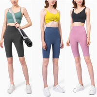 Quần short tập Yoga có chiều rộng cao dành cho nữ, Quần short nén liền mạch khô nhanh mùa hè, Quần short tập thể dục đi xe đạp 5 Inch