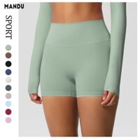 Quần short tập Yoga có chiều rộng cao Mandu dành cho nữ - Liền mạch, nâng mông, kiểm soát bụng