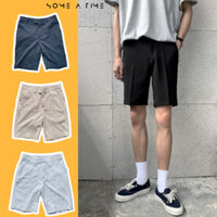 Quần Short Tây Nam Màu Đen Cạp Nút Thoáng Mát Đi Biển Phong Cách Hàng Quốc-QD06