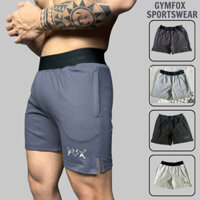 Quần Short Thể Thao Form Ôm Dáng Xẻ Tà Lưng Chữ Chất Poly Pha Cotton Có Khóa Kéo - Fox