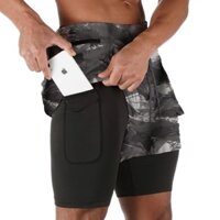 Quần short thể thao gym nam 2 lớp ASRV-DK-ZL(DK-09)-tập gym, chạy bộ