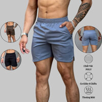 Quần Short Thể Thao GymFox Nẹp Chữ V Có Túi Khoá Kéo