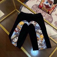 Quần short thể thao nam may mắn Taigu Damo thời trang mới của Evisu quần short thể thao dáng rộng năm phần tư