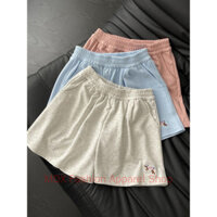 Quần Short thể thao thêu chó cổ điển kiểu Mỹ dành cho nữ mùa hè Quần Short ngắn lưng cao mới