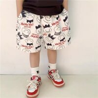 Quần short thể thao trẻ em, quần cotton lanh cắt ngắn, quần chiến thuật cho bé trai