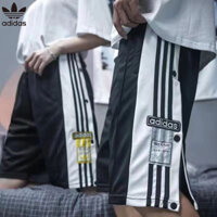Quần short thêu mùa hè Adidas Quần nút bên Quần nỉ dáng rộng thông gió