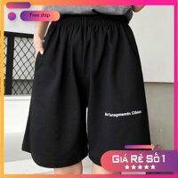 Quần short thun Unisex, quần đùi nam nữ cá tính QS24 - Đen,M