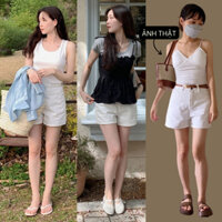 Quần short trắng nữ, quần short nữ jean chất vải đẹp style Hàn Quốc chất vải đẹp