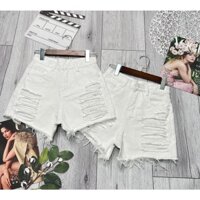 QUẦN SHORT TRẮNG RÁCH SIÊU LƯNG CAO .TÔN DÁNG