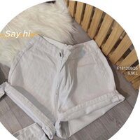 Quần short trắng trơn phối lưng cao tôn dáng