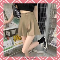 Quần Short Xếp Ly Nữ Cạp Cao Ống Rộng Tuyết Mưa 3 Màu Full Size