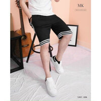 Quần short Y3 phong cách Unisex - Đen sọc trắng