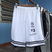 Quần Short Y3 thể thao nam nữ - Sọt Lững Kiểu Dáng Thể Thao Unisex hai Màu Đen,trắng 03x. - Trắng,S 40-45kg