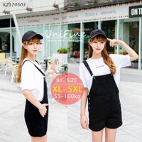 Quần short yếm jean nữ dễ thương có big size cho người hơn 60 , 70 , 80kg  - KZ170503