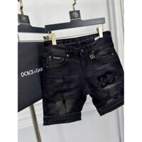 quần short,quần ngố bò nam D G màu đen rách nhẹ có lót trong,vải jean dày mềm co giãn nhẹ phom dáng chuẩn siêu cấp QC