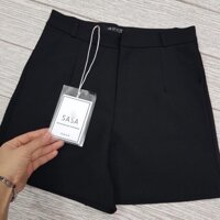 Quần shorts cạp cao 1 ly tuyết mưa - Đen,L