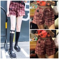 Quần shorts kẻ caro