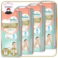 [Quần size M] Tã giấy Pampers Quần mỏng siêu thấm cho da (6~12kg) 168 miếng (42px4)