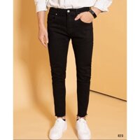 Quần Skinny Jean Nam Màu Đen Trơn Rách Gấu Đơn Giản Năng Động mẫu 823