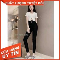 Quần Skinny Jeans Nữ Trơn Cạp Siêu Cao Siêu Co Giãn/VNXK/Kiểu trơn