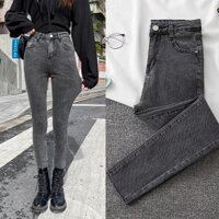 QUẦN SKINNY XÁM CO GIÃN QUẦN JEANS NỮ CAO CẤP LƯNG CAO ỐNG BÓ HOT