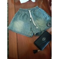 Quần sóc jean giấy nữ màu ánh rêu  chất mềm