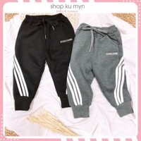 Quần sọc trắng lót lông trẻ em size cho bé trai từ 10-17kg siêu mềm, chất đẹp