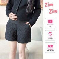 Quần Sooc Bầu Nhung Trám Lót Bông, Chất Liệu Ấm Áp, Có Đáp Bụng Nâng Đỡ, Thiết Kế Trẻ Trung Thời Trang (S-2XL) ZS07