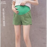 Quần sooc bầu, quần đùi cho bà bầu chạp thun dây rút linh hoạt tiện lợi thoải mái  QS16