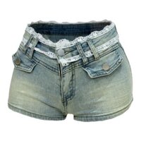 Quần Soóc Bò Phong Cách Âu Mỹ: Cạp Thấp, Họa Tiết Hoa Lệ Thời Trang Mới - Siêu Gọn, Siêu Ngắn & Siêu Sexy