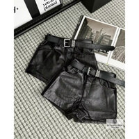 Quần sooc da bóng kèm đai siêu đẹp hàng QCCC phối đồ cực sang