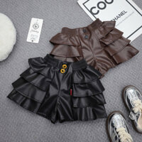 quần sooc da giả váy hàng quảng châu cao cấp cho bé gái