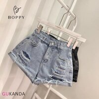 QUẦN SOOC ĐÙI JEAN RÁCH CẠP CAO