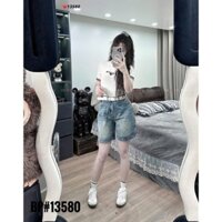 Quần Sooc Ngố Jean Nữ Lưng Cạp Cao Trơn Basic Kèm Belt QCCC Cao Cấp